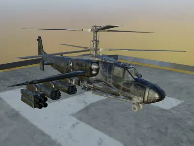 Animated Thunderhawk Helicopter Low-poly 3D model