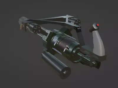 minigun futuristic weapon Low-poly 3D model