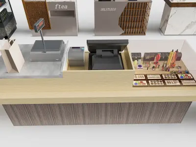 Supermarket Shop Store Elements checkout counter 6 3D model