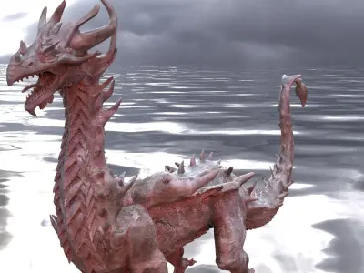 Dragon lizard Viking design 3D model