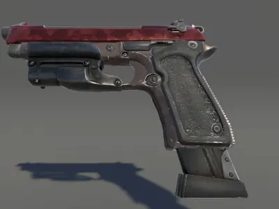 Zombie Pistol Low-poly 3D model