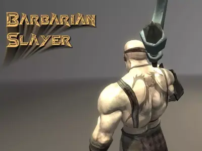 Barbarian Slayer Low-poly 3D model