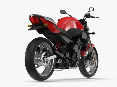 Naked Bike Red 3D model