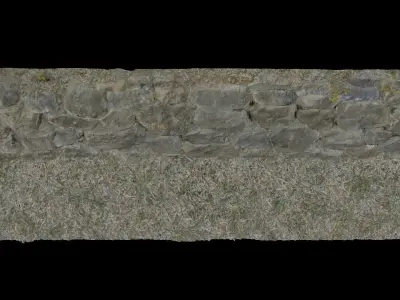 Korean Traditional Stone Wall 3D model