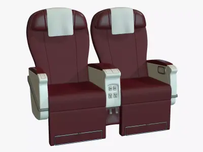 Airplane Chair Premium Class Low-poly 3D model