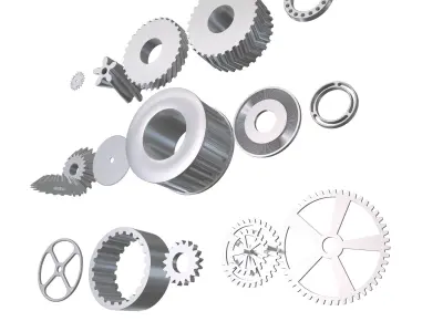Cogwheel Objects Clutches Gears 3D model