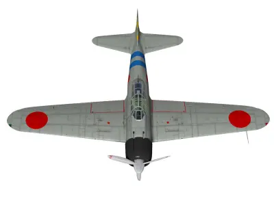 A6M2 Zero fighter Type 21  3D model