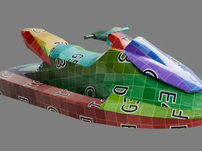 Lowpoly Jetski Low-poly 3D model
