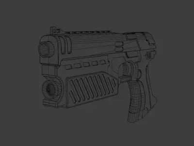 Gun Dredd Low-poly 3D model