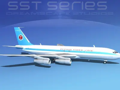 Boeing 707-320 SS Flying Tigers 3D model