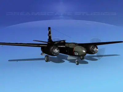 Douglas B-26C Invader Anti Cuba 3D model