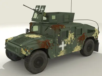 HMMWV M1114 Humvee - Multiple Operators 3D model