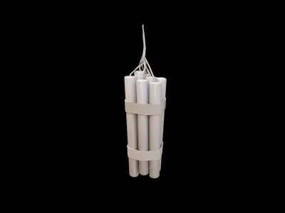 Dynamite candle hanging Low-poly 3D model