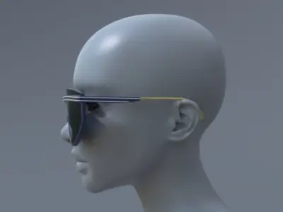 Fashion sci fi sun glasses DIOR style 3D model