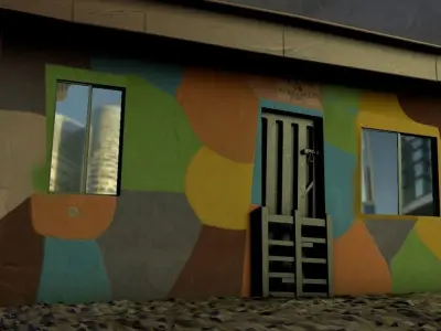 small graffiti house Free low-poly 3D model