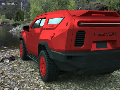 Red SUV Rezvani Vengeance Simplified 3D model
