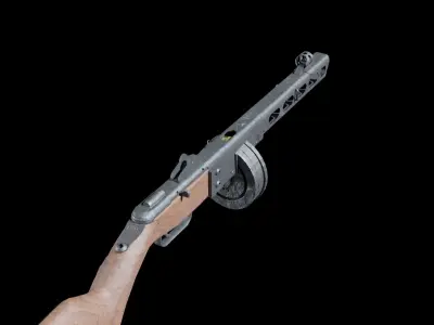 ppsh41 gun Low-poly 3D model