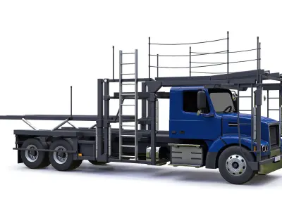 Car Carrier Trailer Low-poly 3D model