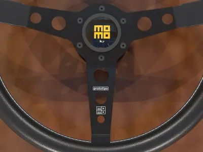 Momo prototipo 370 mm Steering Wheel 3D model
