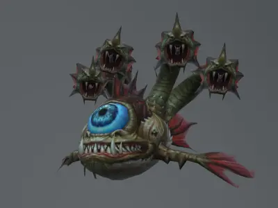 Monster Fish Dragon Low-poly 3D model