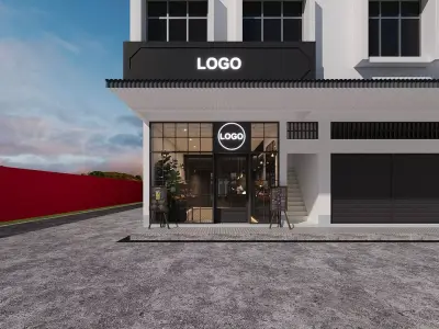 Classic Bakery and Cafe Shop 3D Scene 3D model