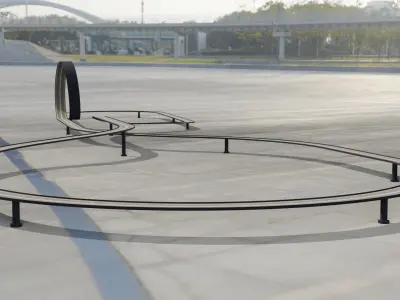 Acrobatic track Low-poly 3D model