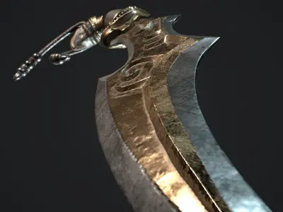 Sword with two claws Low-poly 3D model