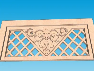 indian jodhpuri stone railing 3D model