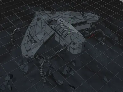 Spaceship with insect 3D model