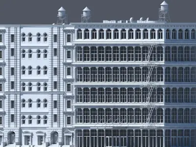 Commercial Building Facade 19 3D model