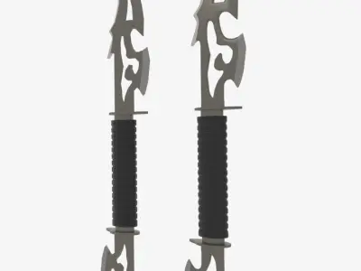 Ninja Dual Weapon Blade Low-poly 3D model