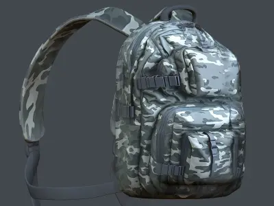 Backpack Camping Generic military human bag storqge baggage Low-poly 3D model