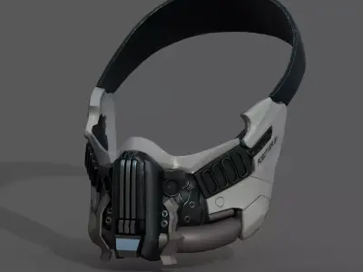 Gas mask helmet 3d model military combat fantasy  Low-poly 3D model