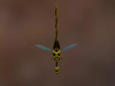 Wasp Themed Rapier Low-poly 3D model