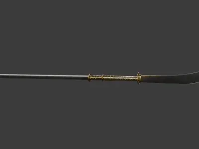 Japanese Realistic Naginata 3D Model Low-poly 3D model