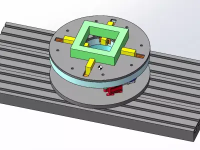 Four jaw synchronous clamping chuck 3D model