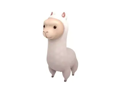 Alpaca llama 3D model