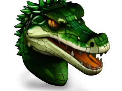 Realistic 3D Crocodile Head Model Low-poly 3D model