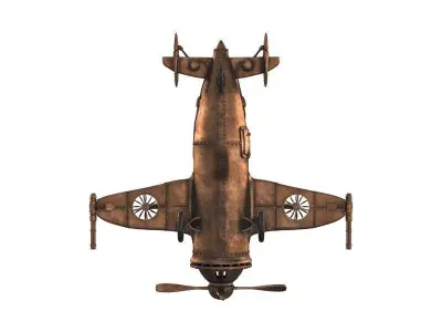 Phantom toy airplane in copper 3D model