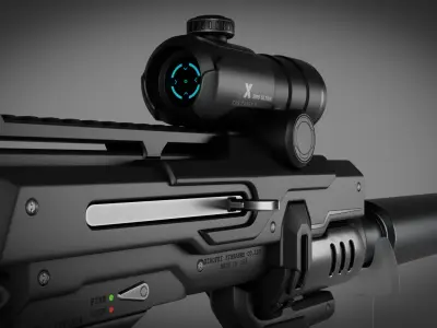 AssaultRifle-001 Low-poly 3D model