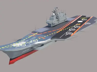 Russian Aircraft Carriers Kuznetsov Low-poly 3D model