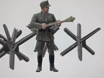 Westwall Anti-Tank Obstacle Guard STL 3D print model