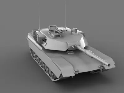 Tank M1A1 Base Mesh Free Free low-poly 3D model