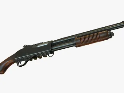 Short shotgun Low-poly 3D model