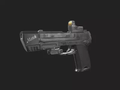USP match Low-poly 3D model