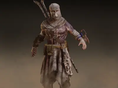 Post Apocalyptic Man Low-poly 3D model