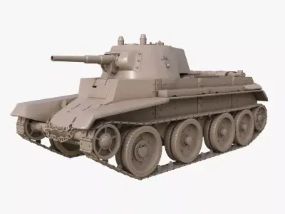 Tank BT 7 Clay Mental Ray 3D model