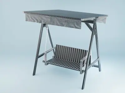 BK 13 swing sofa Low-poly 3D model