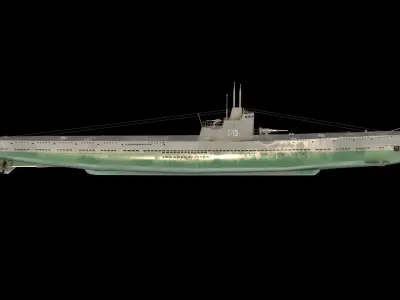 Soviet submarine S-13 Low-poly 3D model