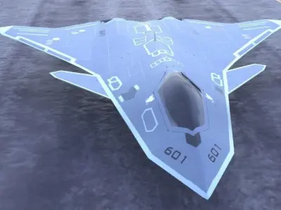 fa-xx fifth generation fighter jet Low-poly 3D model